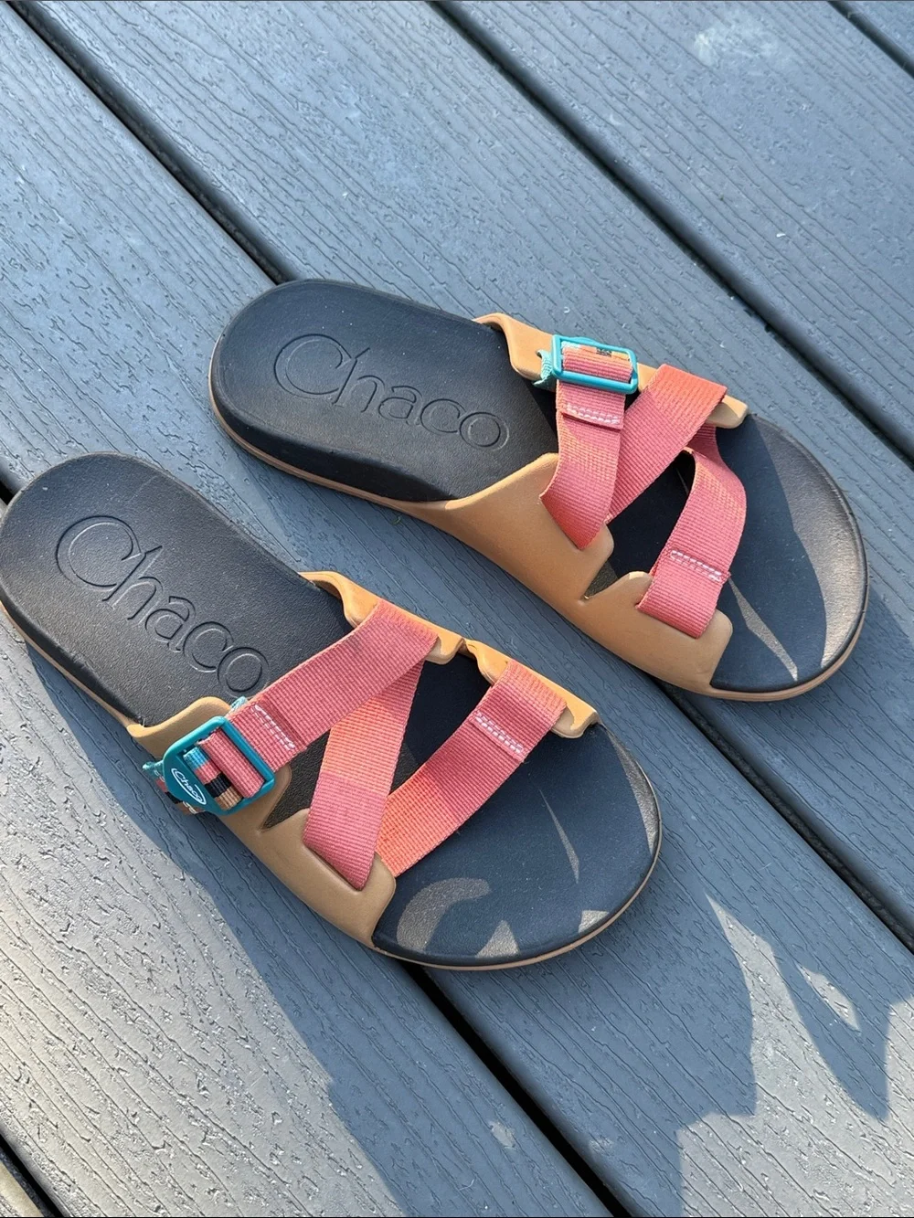 Chaco Chillos Slide Men Retro Camel Brown Size 9 Sandals